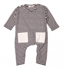 BLUE STRIPED ROMPER WITHOUT FEET
